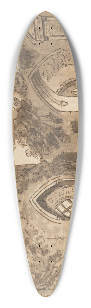 Thomas Crofton Croker - Ruined Abbey 39.3 inch art pintail longboard deck