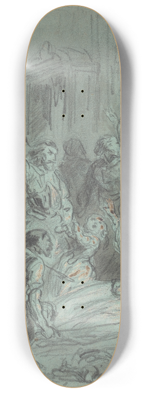 Gustave Dor - A Dramatic Scene with a Fainting Woman 8.25 inch art skate deck