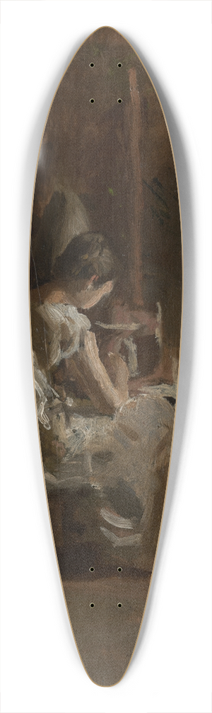 Thomas Eakins - Sketches for Home-Spun 39.3 inch art pintail longboard deck