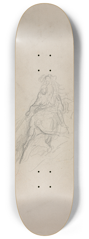 Gustave Dor - Sketch of Hunting Scene (verso) 8.25 inch art skate deck