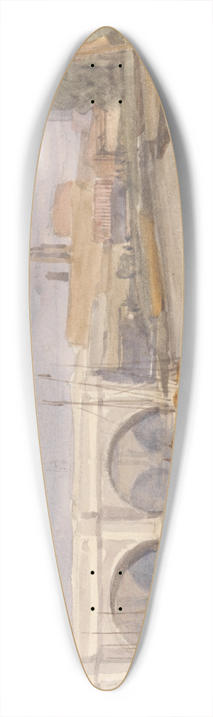 Thomas Hollis - Westminster Bridge from the Lambeth Shore 39.3 inch art pintail longboard deck