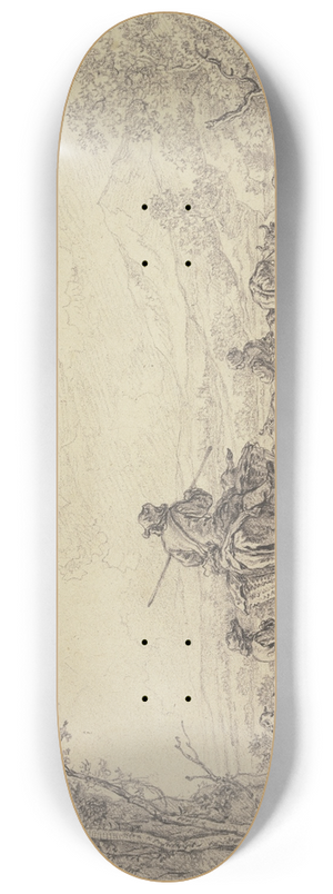 Abraham Van Strij - Hirten mit Rinder- und Schafherde in hgeliger Landschaft 8.25 inch art skate deck