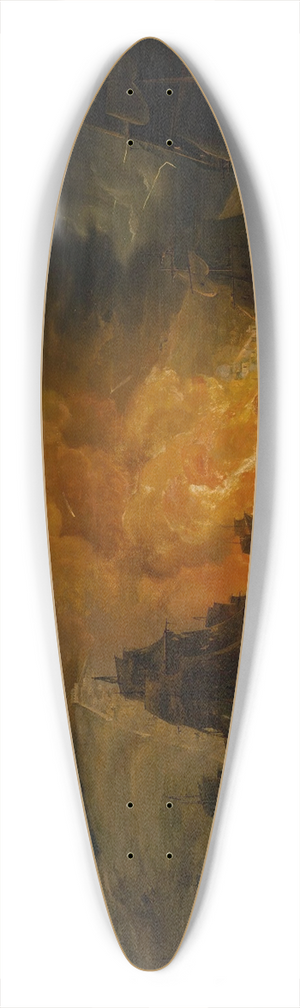 Thomas Luny - The Bombardment Of Algiers, 27 August 1816 39.3 inch art pintail longboard deck