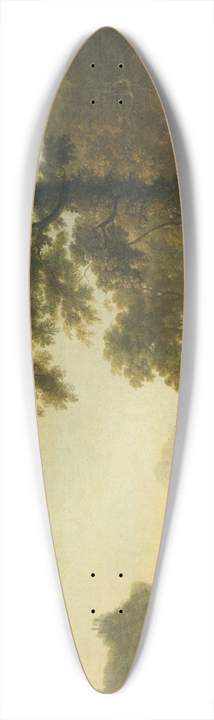 Thomas Roberts - A Wooded River Landscape With Figures On A Path 39.3 inch art pintail longboard deck