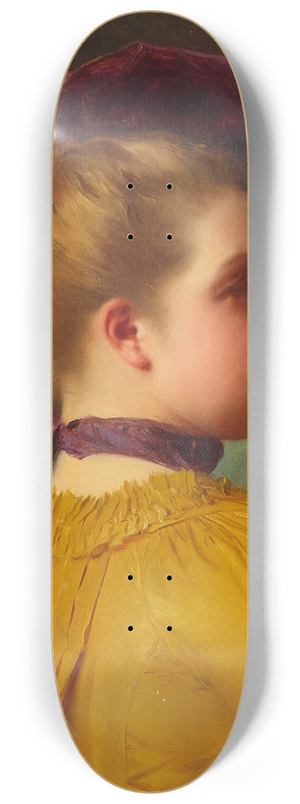 Gustave Jean Jacquet - A portrait of a lady in a plum chapeau 8.25 inch art skate deck