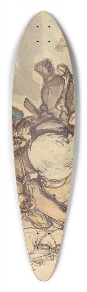 Thomas Rowlandson - Cavalry Skirmish 39.3 inch art pintail longboard deck