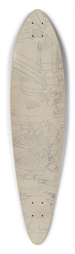 Thomas Rowlandson - Dr. Syntax and the Superannuated Fox Hunters 39.3 inch art pintail longboard deck