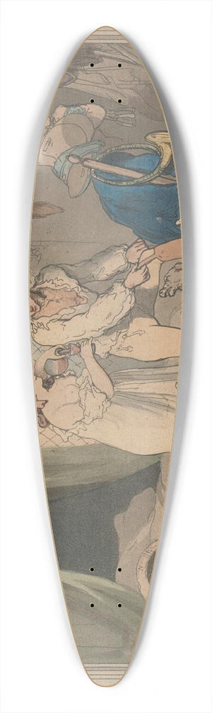 Thomas Rowlandson - Four oclock in the country 39.3 inch art pintail longboard deck