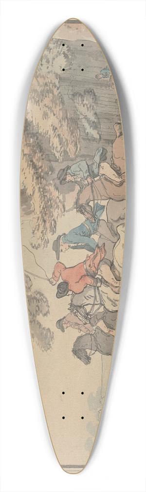 Thomas Rowlandson - Hunt scene 39.3 inch art pintail longboard deck