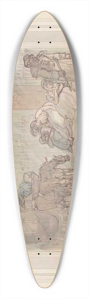 Thomas Rowlandson - Pall Mall at 4 oclock in the morning 39.3 inch art pintail longboard deck
