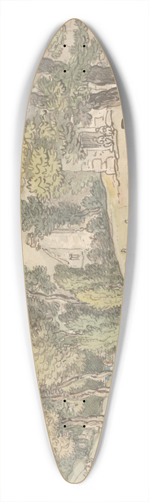 Thomas Rowlandson - Rowlandson sketching 39.3 inch art pintail longboard deck