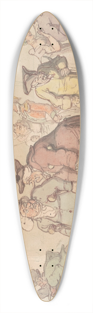 Thomas Rowlandson - Scene at Bath 39.3 inch art pintail longboard deck
