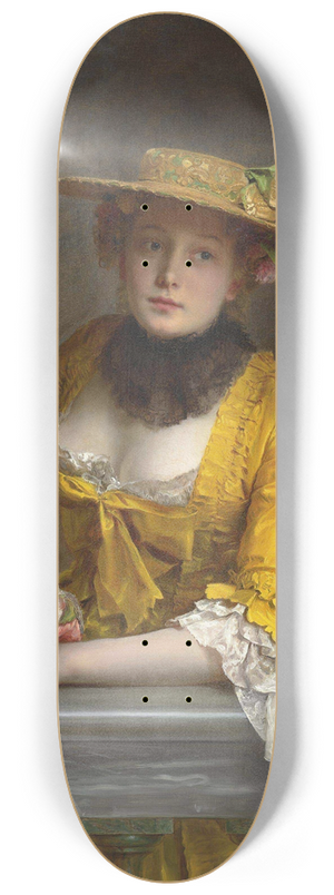 Gustave Jean Jacquet - The Yellow Dress 8.25 inch art skate deck