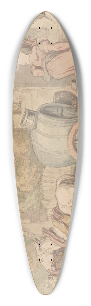 Thomas Rowlandson - The water wagon 39.3 inch art pintail longboard deck