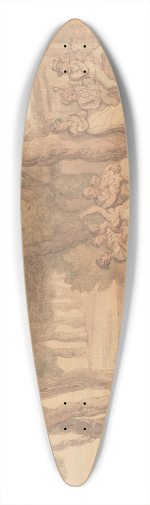 Thomas Rowlandson - Villagers, merrymaking 39.3 inch art pintail longboard deck