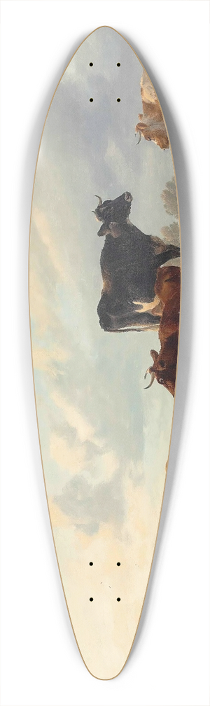 Thomas Sidney Cooper - Cattle By A River 39.3 inch art pintail longboard deck