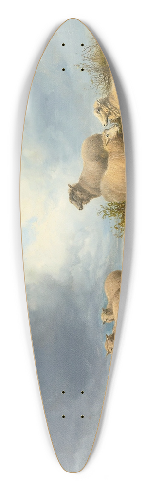 Thomas Sidney Cooper - Sheep In A Pasture 39.3 inch art pintail longboard deck