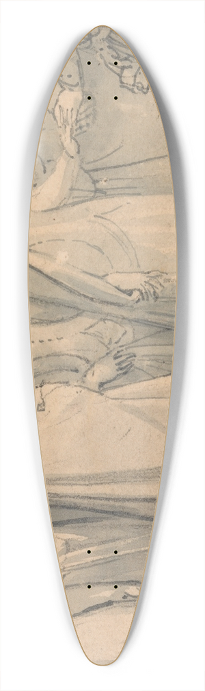 Thomas Stothard - Frieze of a Medieval Wedding 39.3 inch art pintail longboard deck