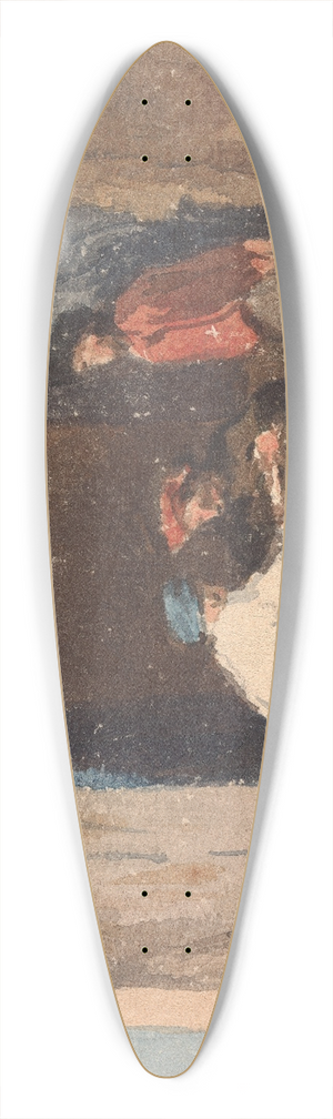 Thomas Sully - Figures at a Table Inside a Cottage 39.3 inch art pintail longboard deck