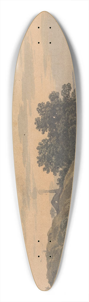 Thomas Sully - Hilly Landscape with House, Path, and Figures 39.3 inch art pintail longboard deck