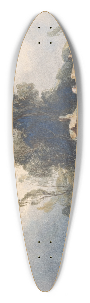 Thomas Sully - Landscape with Canal and Lock; Figures at Lock 39.3 inch art pintail longboard deck