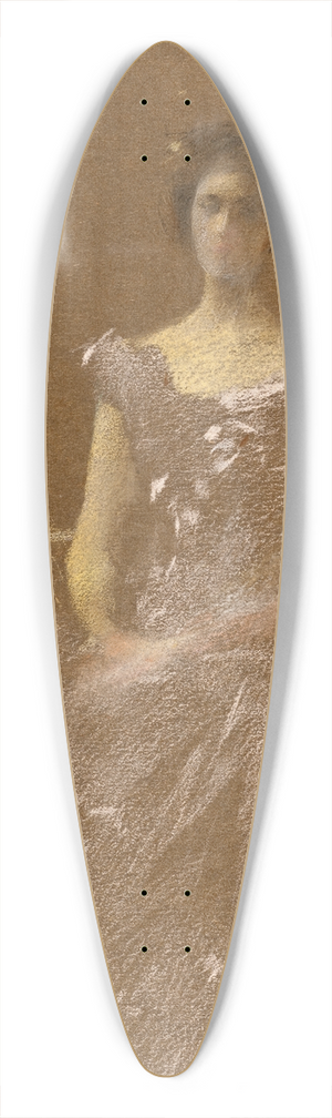 Thomas Wilmer Dewing - Lady in Rattan Armchair 39.3 inch art pintail longboard deck