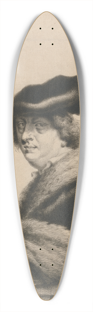 Thomas Worlidge - Self-portrait in Soft Cap, as an Etcher 39.3 inch art pintail longboard deck