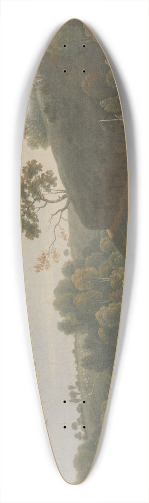 Thomas Wright - Landscape with a Lake and Boats 39.3 inch art pintail longboard deck