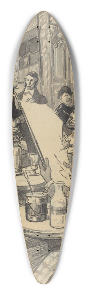 Thophile Alexandre Steinlen - Chez Maxime 39.3 inch art pintail longboard deck