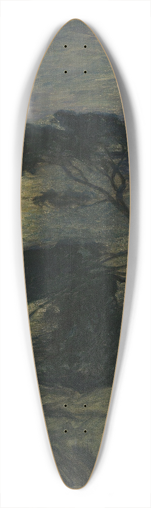 Thorolf Holmboe - Pine Tree on the Coast in Moonlight 39.3 inch art pintail longboard deck