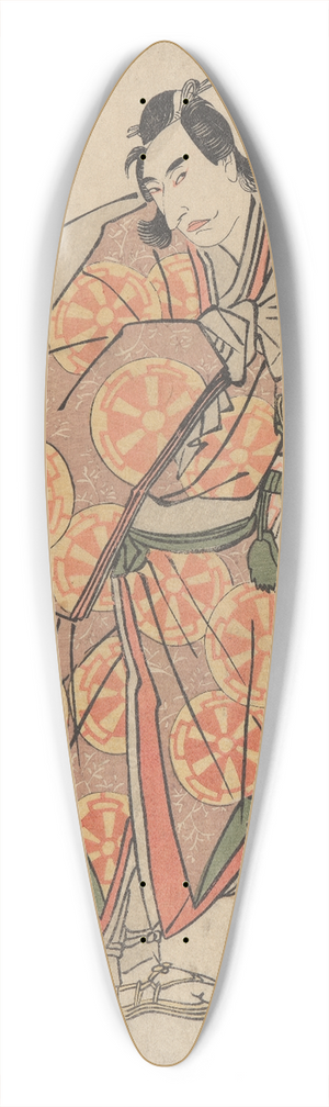 Toyokuni Utagawa - Samurai in Lavender with Large White Hat 39.3 inch art pintail longboard deck