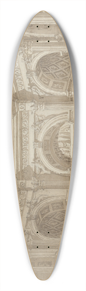 Tranquillo Orsi - Interior of an Octagonal Room 39.3 inch art pintail longboard deck