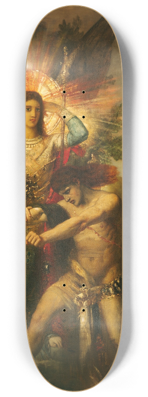 Gustave Moreau - Jacob And The Angel 8.25 inch art skate deck