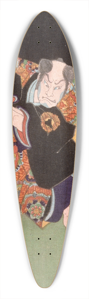 Tsukioka Yoshitoshi - Matsugae Sekinosuke Glowering at a Rat 39.3 inch art pintail longboard deck