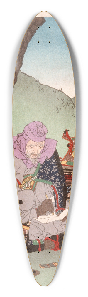 Tsukioka Yoshitoshi - Minamoto Yorimasa Preparing to Commit Suicide 39.3 inch art pintail longboard deck