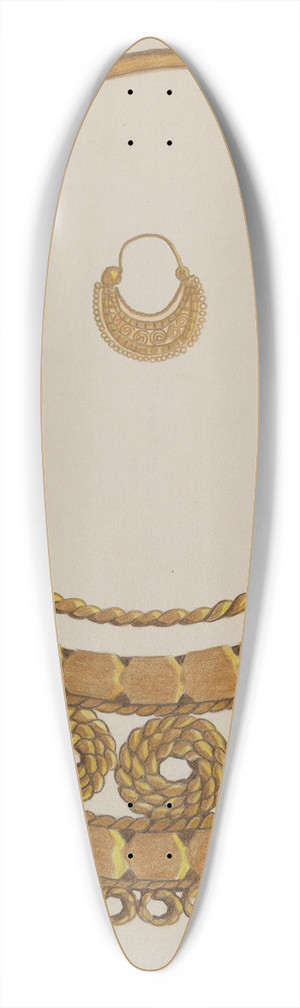 Tulita Westfall - Gold Earring 39.3 inch art pintail longboard deck