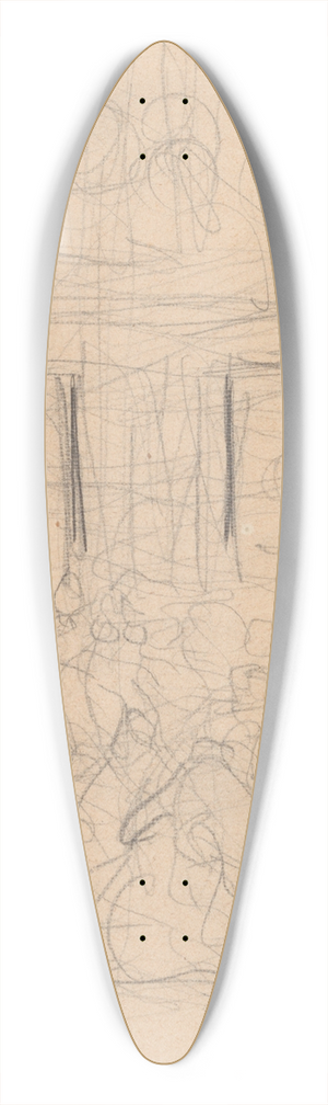 Umberto Boccioni - Study for The Riot 39.3 inch art pintail longboard deck