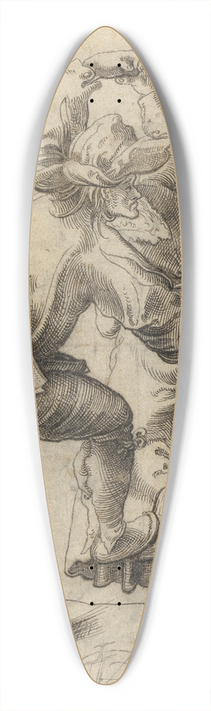 Urs Graf - Dancing Peasant Couple 39.3 inch art pintail longboard deck