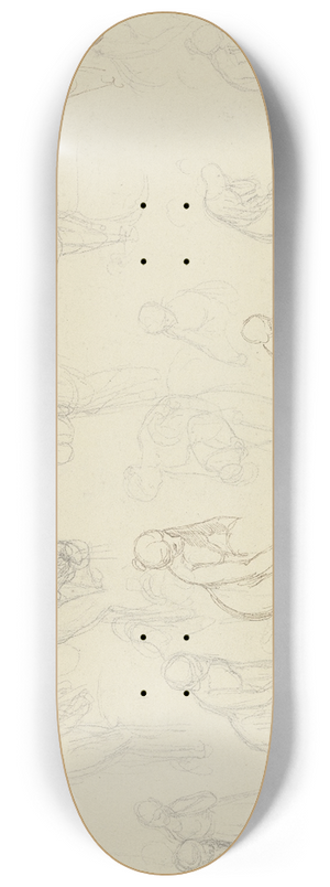 Gustav Heinrich Naecke - Studienblatt; Junge Frau, einen Krug ausgieend 8.25 inch art skate deck