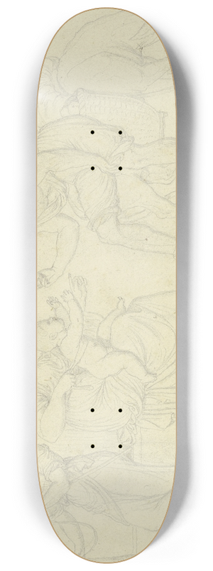 Gustav Kaupert - Ein Bauer reicht einem auf dem Scho der Mutter sitzenden Kind einen Apfel 8.25 inch art skate deck