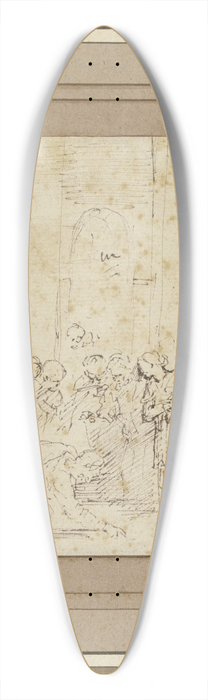 Valerio Castello - Christus und die Ehebrecherin 39.3 inch art pintail longboard deck