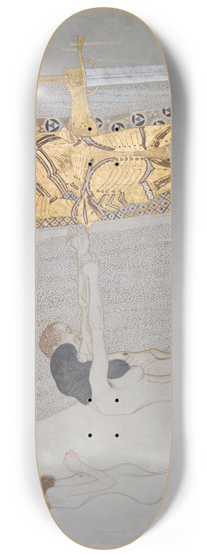 Gustav Klimt - Beethovenfries; Die Leiden der schwachen Menschheit und Der wohlgerstete Starke (Tafel 3, linke Langwand) 8.25 inch art skate deck