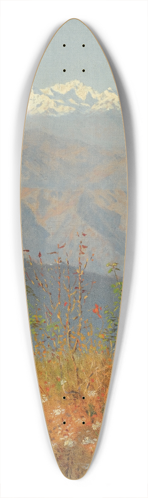 Vasily Vereshchagin - Sunset In The Himalayas 39.3 inch art pintail longboard deck