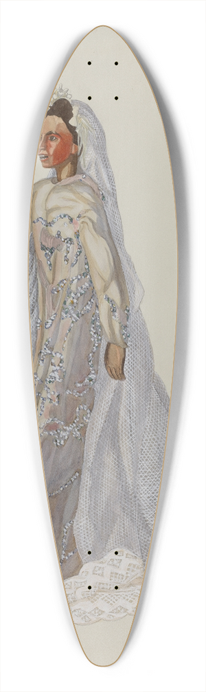 Verna Tallman - Negro Bride Puppet 39.3 inch art pintail longboard deck
