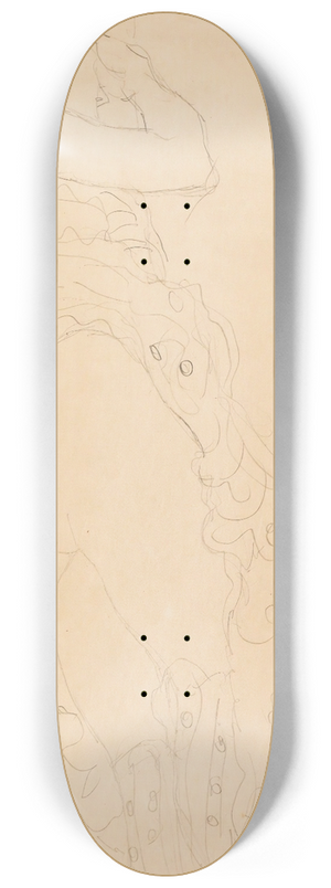 Gustav Klimt - Liegende (Reclining Nude) 8.25 inch art skate deck