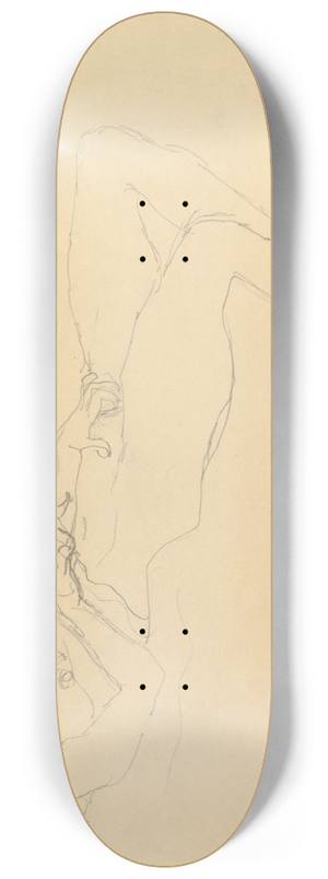 Gustav Klimt - Reclining Nude 8.25 inch art skate deck