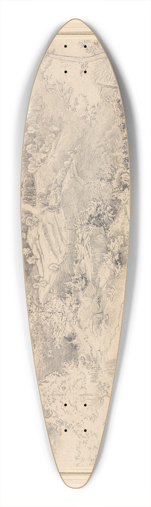 Victor Paul Mohn - View from Civitella, near Olevano 39.3 inch art pintail longboard deck