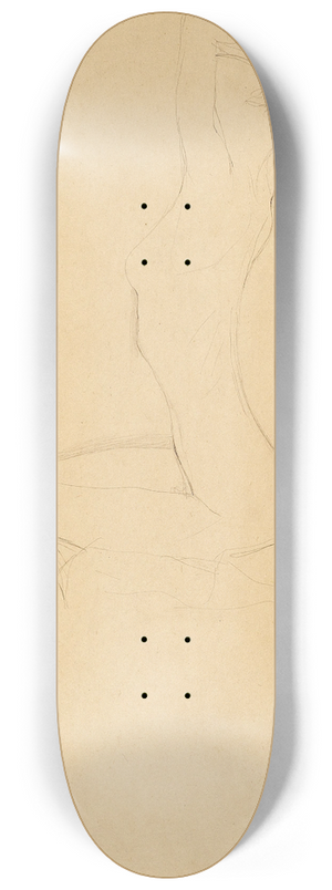 Gustav Klimt - Sitting Girl Nude with Raised Arms 8.25 inch art skate deck