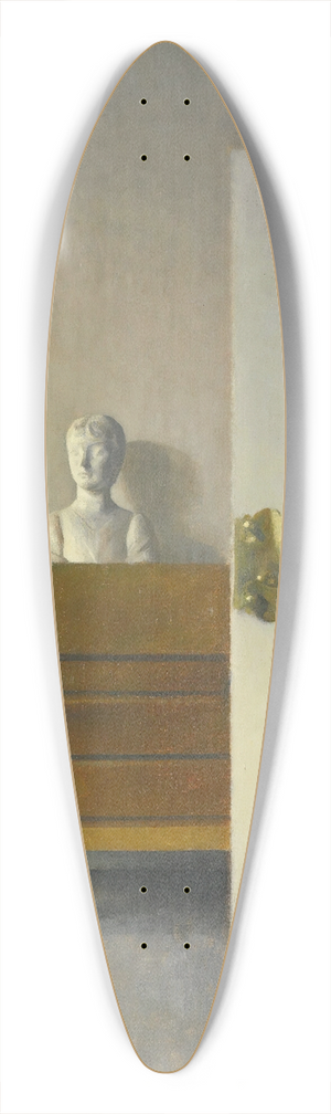 Vilhelm Hammershi - Interior with a bust 39.3 inch art pintail longboard deck