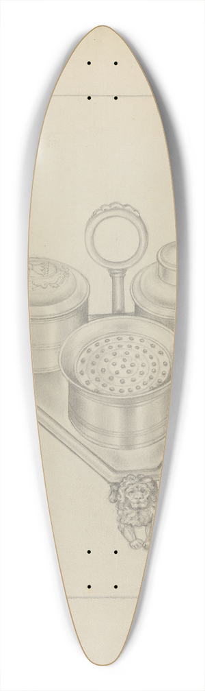 Vincent Carano - Silver Ink Stand 39.3 inch art pintail longboard deck